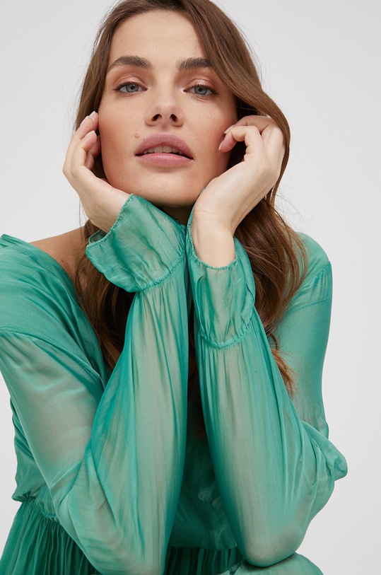 Answear Lab sukienka jedwabna zielony 20692.1.DA