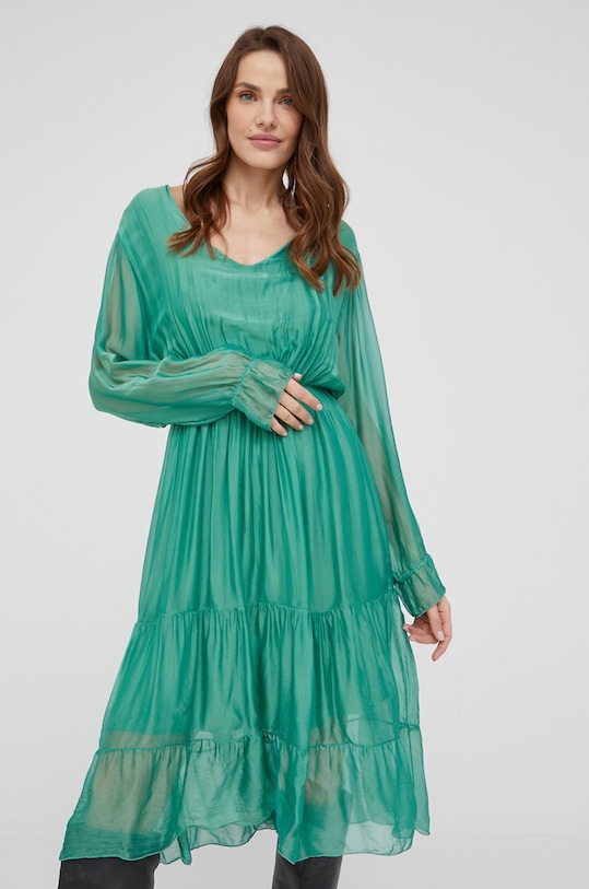 Answear Lab sukienka jedwabna 20692.1.DA zielony