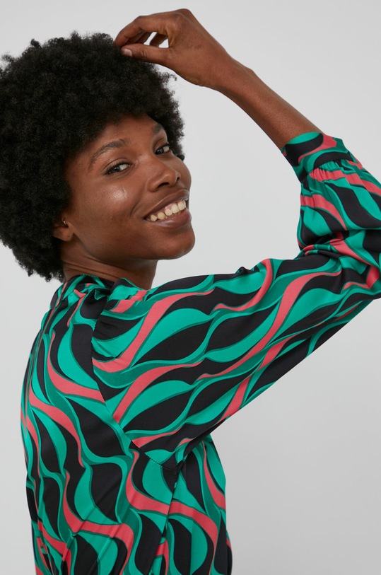 Answear Lab sukienka z jedwabiem G5332.1K zielony