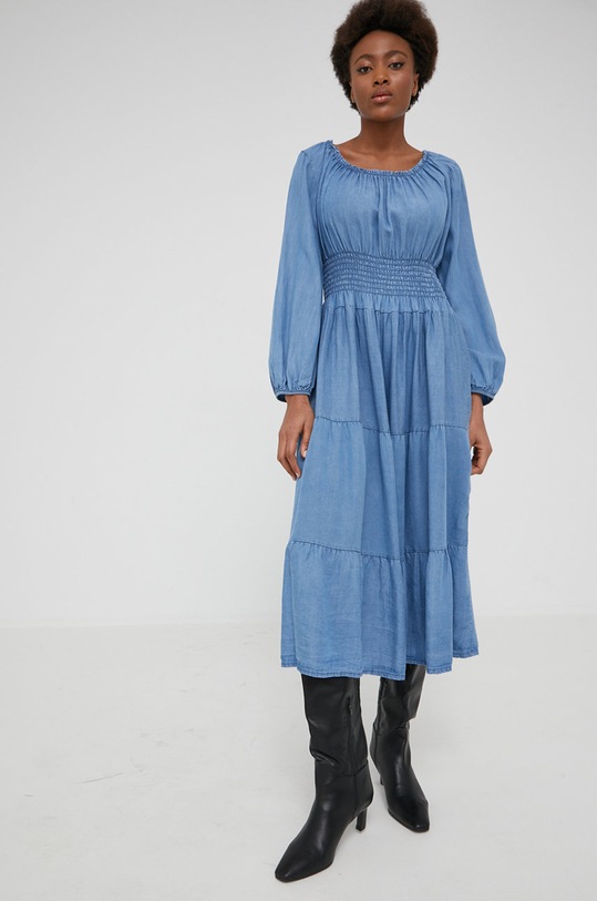 Šaty Answear.LAB viskóza modrá 71623CX.K