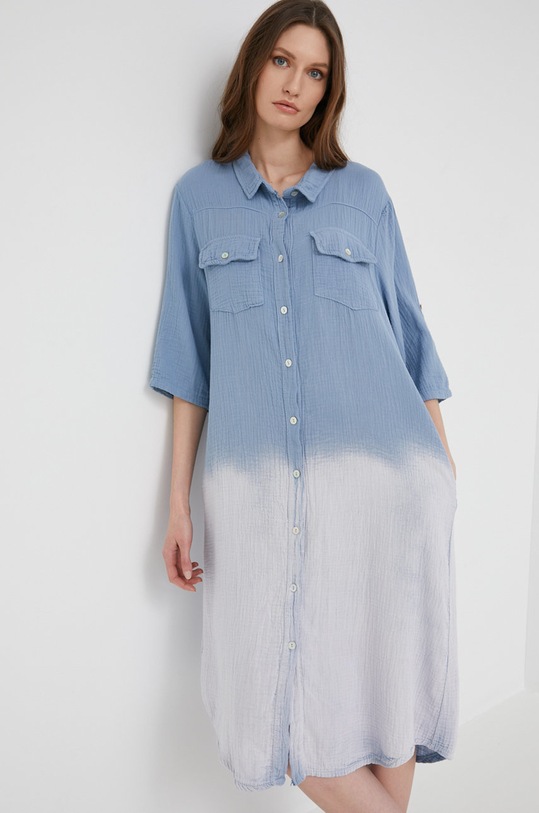 Answear Lab sukienka bawełniana wzorzyste niebieski 20166.35.1.DB