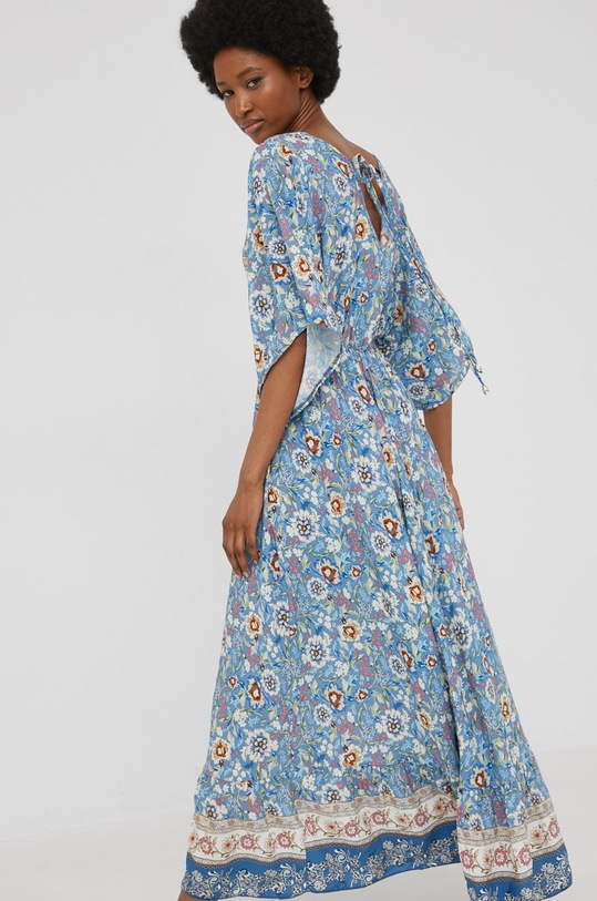 Šaty Answear.LAB viskóza modrá 30279.1W