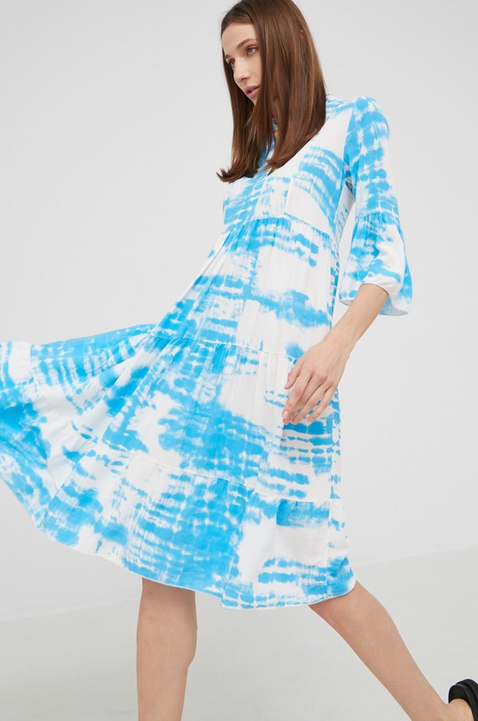 Šaty Answear.LAB viskóza modrá 67721PV3L.JS