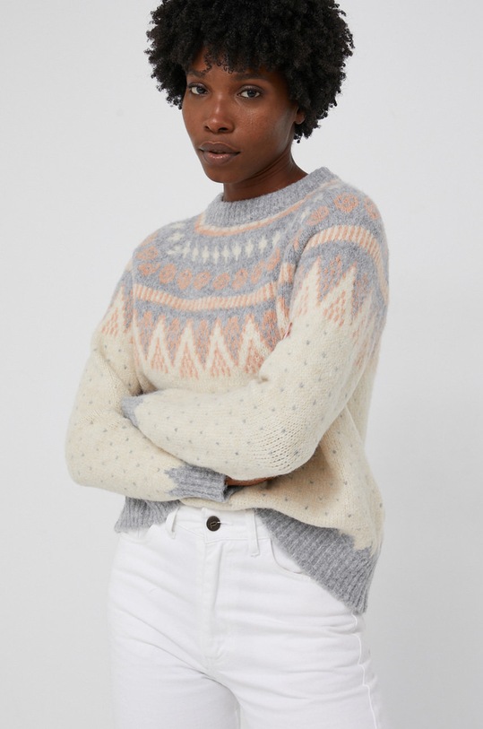 Answear Lab Sweter z domieszką wełny niebieski Y1093.KR