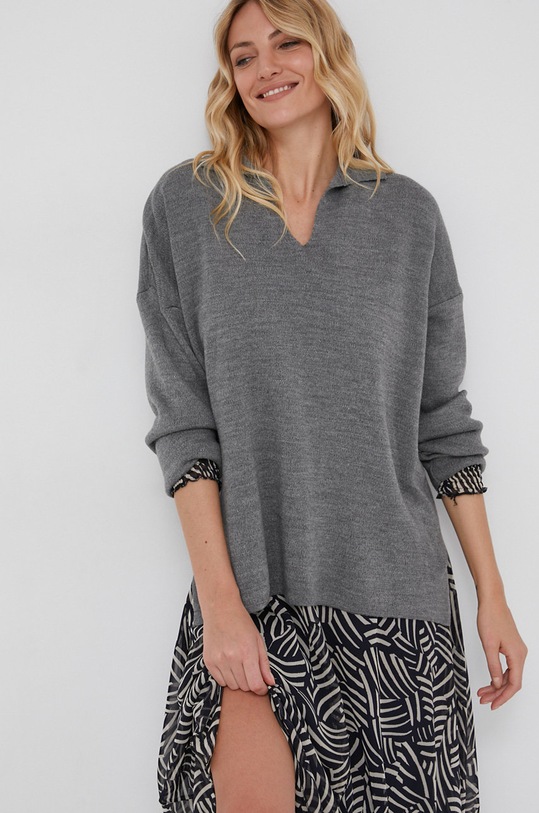 Answear Lab Sweter z domieszką wełny 21K1309.AJ szary WW22