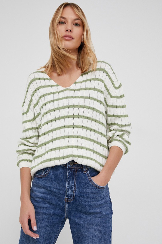 Sveter Answear.LAB V výstrih tyrkysová WW22.SWD00Z