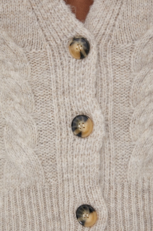 Answear Lab Kardigan z domieszką wełny WW22.SWD028 beżowy