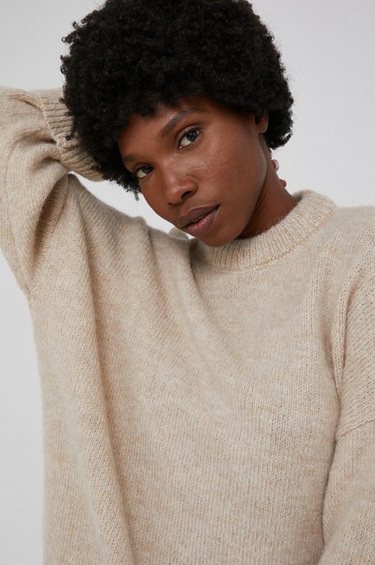 Answear Lab Sweter z domieszką wełny beżowy 4517.1KR