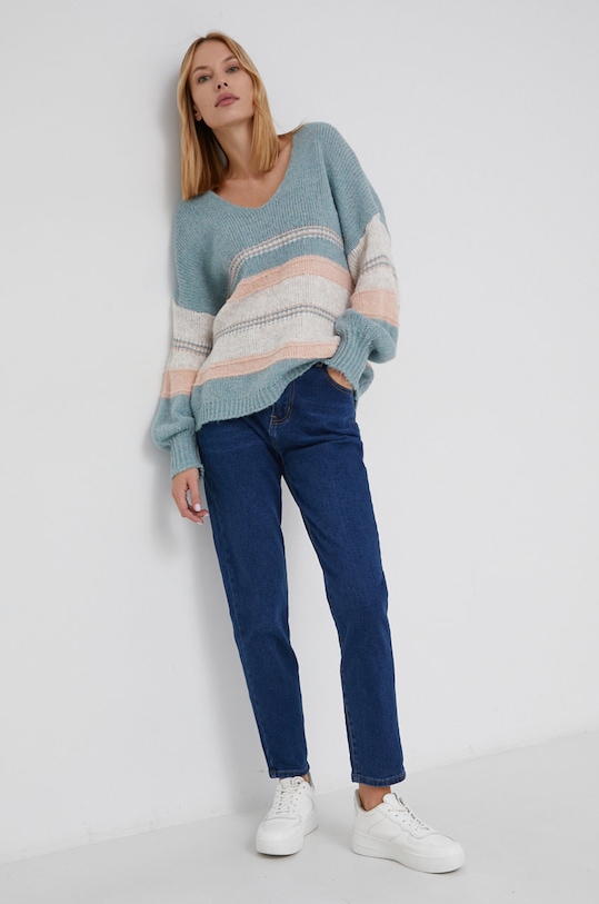 Answear Lab Sweter z wełną 2198.1KR zielony WW22