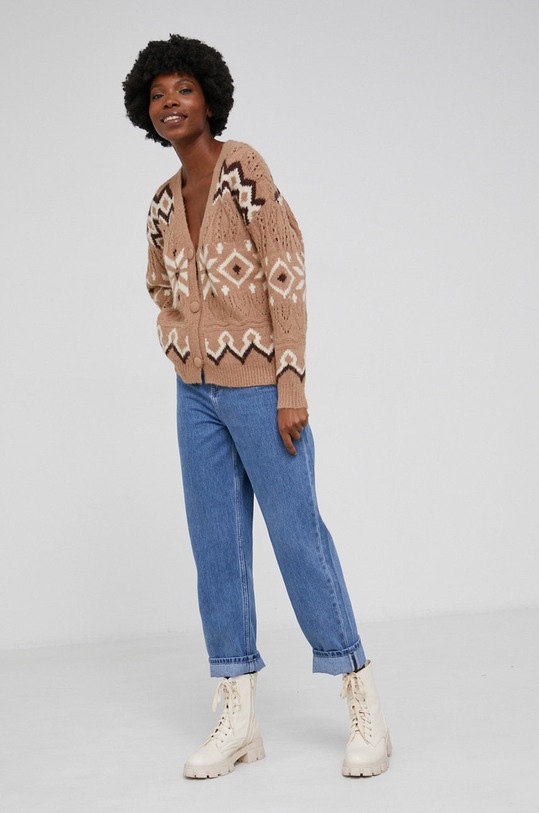 Answear Lab Kardigan z wełną MC18883.AJ brązowy WW22