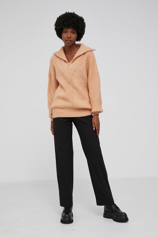 Answear Lab Sweter z wełną T1241.AJ różowy WW22