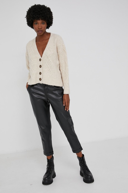 Answear Lab Kardigan z wełną DEP.2.MB beżowy WW22