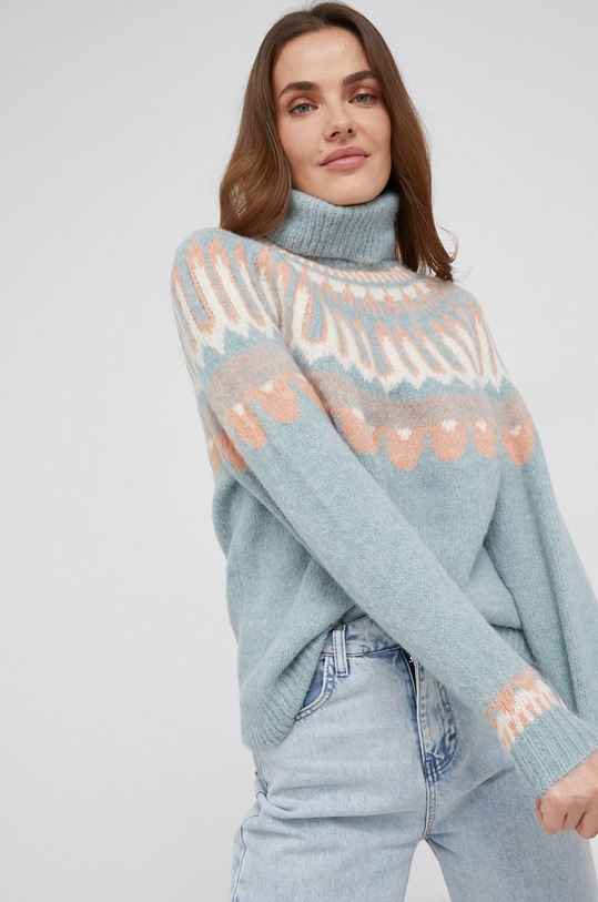 Answear Lab Sweter z wełną niebieski 364.KR