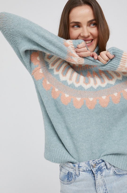 Answear Lab Sweter z wełną 364.KR niebieski