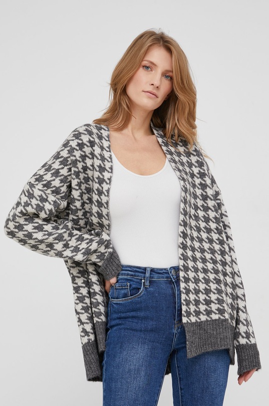 Answear Lab Kardigan z wełną z domieszką wełny szary 33064.AT