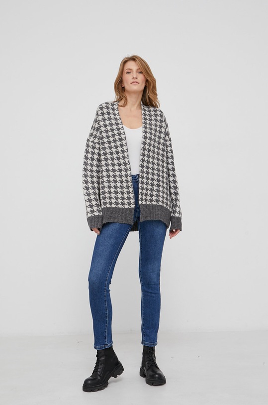 Answear Lab Kardigan z wełną 33064.AT szary WW22