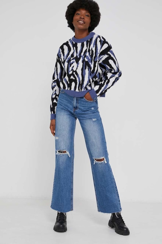 Answear Lab Sweter z wełną 12698.AT niebieski WW22