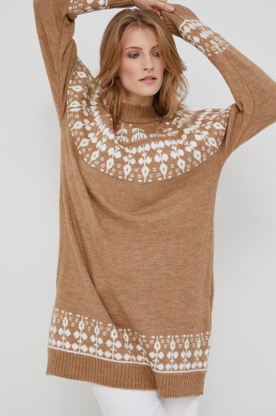 Answear Lab Sweter z wełną brązowy 7920.MB