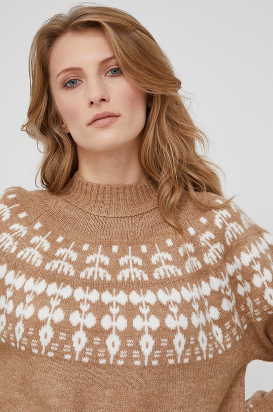 Answear Lab Sweter z wełną 7920.MB brązowy