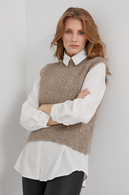 Answear Lab Vestă cu lână subtiri bej 4482.2KR