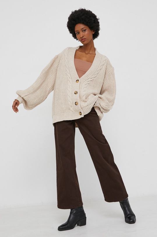 Kardigán Answear.LAB stredne hrubá béžová WW22.SWD0CS