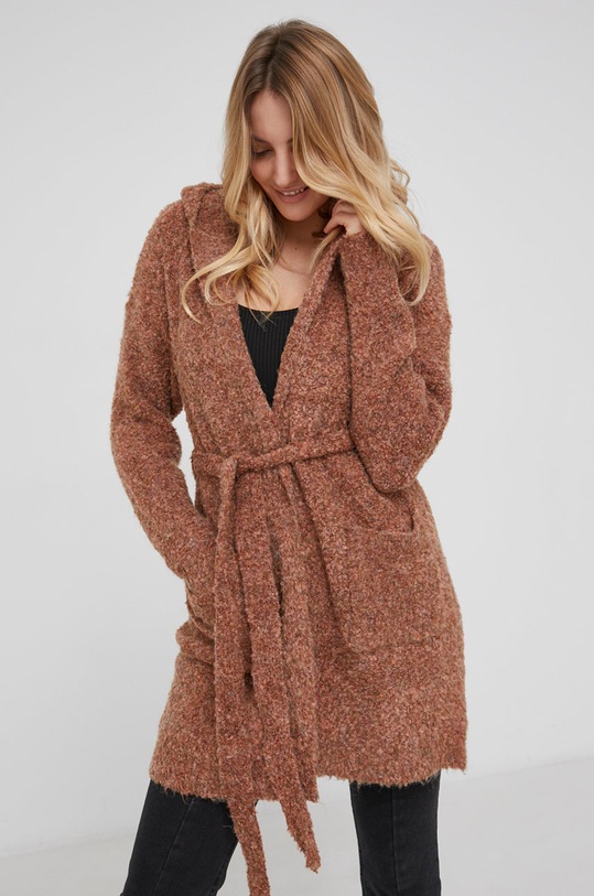Answear Lab Kardigan z wełną LU2313.DA brązowy WW22