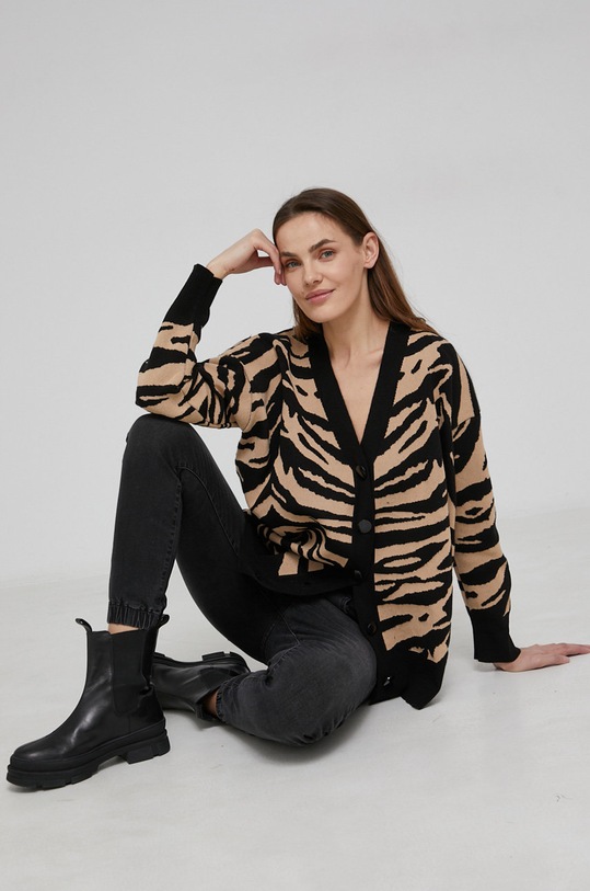 Answear Lab Cardigan cu modele negru WW22.SWD0CW