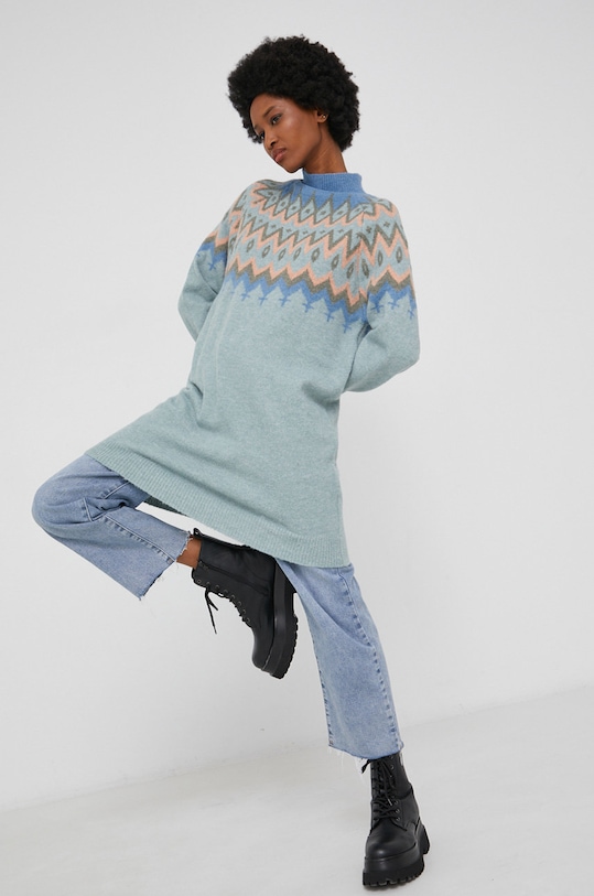 Vlnený rolák Answear.LAB s prímesou vlny modrá YH0099.2KR