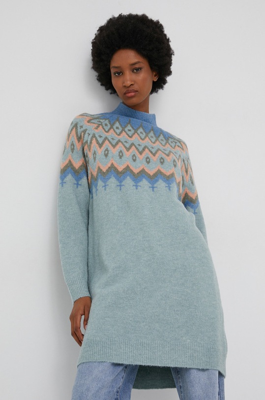 Vlnený rolák Answear.LAB YH0099.2KR modrá WW22