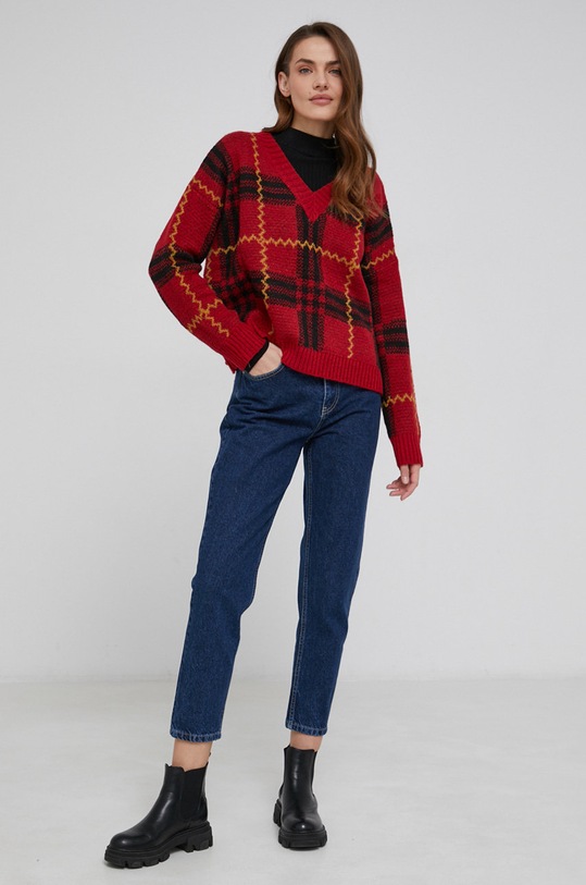 Odzież Answear Lab Sweter z wełną 2213.DB czerwony