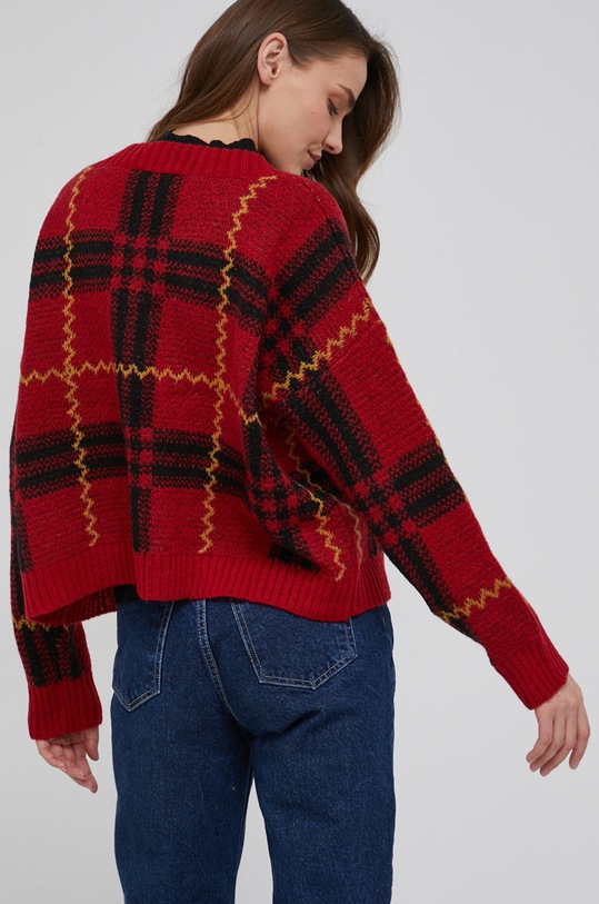 Answear Lab Sweter z wełną czerwony 2213.DB