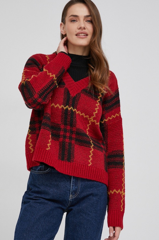 Answear Lab Sweter z wełną 2213.DB czerwony