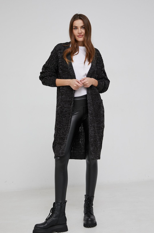 Answear Lab Cardigan de lână 24104.DA negru WW22