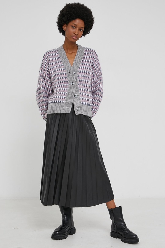 Kardigán Answear.LAB 2180.1.MB sivá WW22