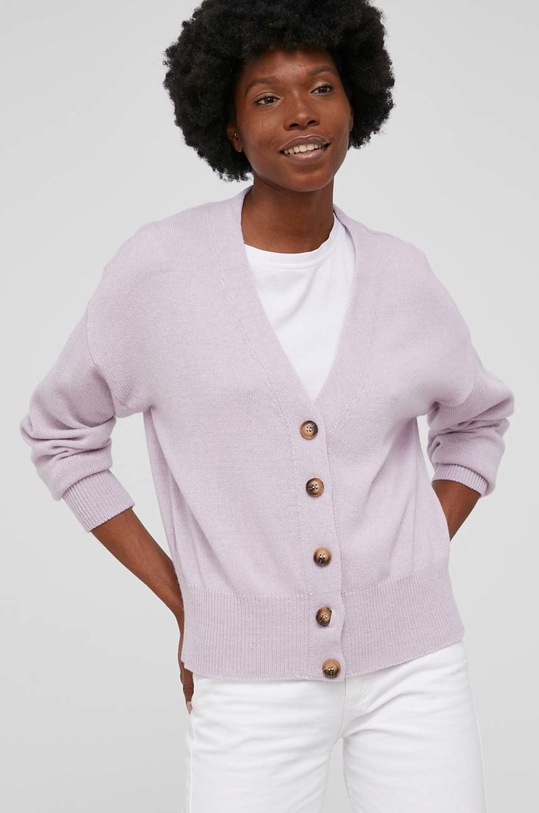 Vlnený kardigán Answear.LAB CH1139.2.DA fialová WW22