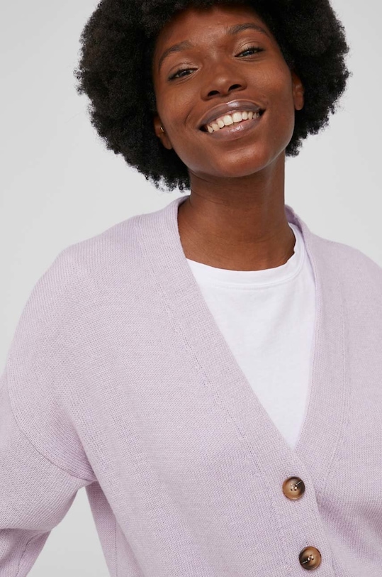 Vlnený kardigán Answear.LAB fialová CH1139.2.DA