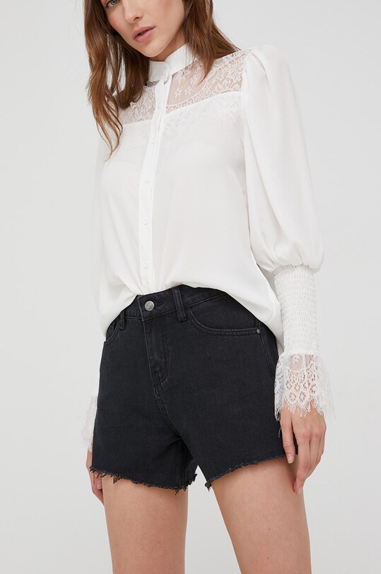 Answear Lab szorty jeansowe tkanina czarny ITA9086.DB