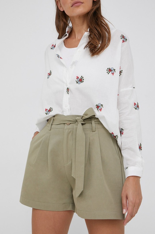 Answear Lab szorty bawełniane bawełna zielony fp1713.1.DB