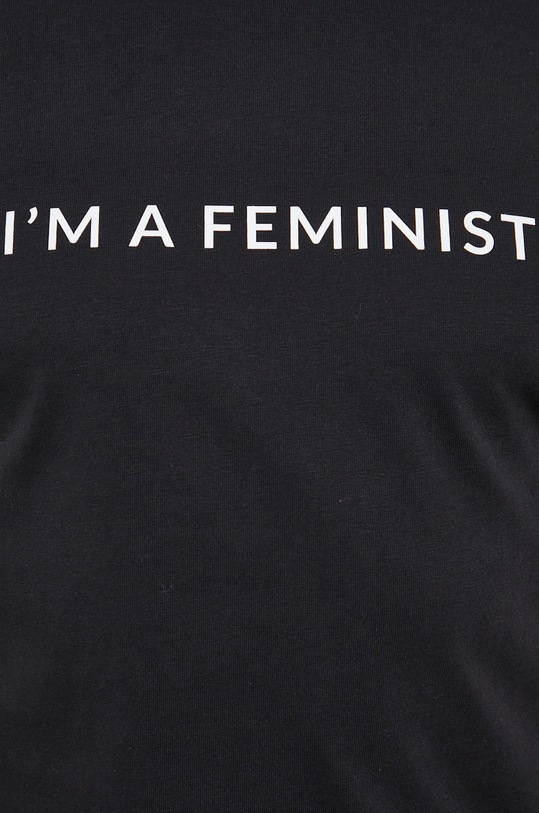 Answear Lab T-shirt bawełniany X kolekcja limitowana BE SHERO WW22.TSD00F czarny