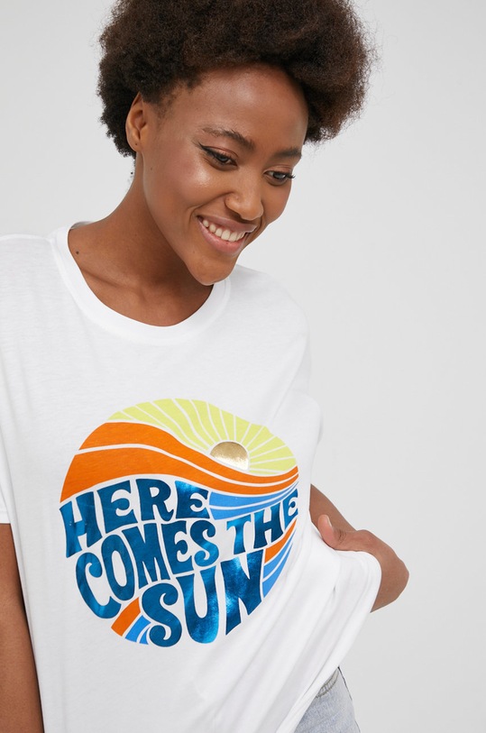 Answear Lab t-shirt z elastanem biały 19313.K