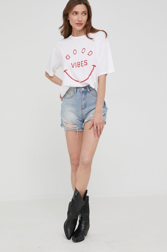 Answear Lab t-shirt bawełniany G6050.1.W biały WW22