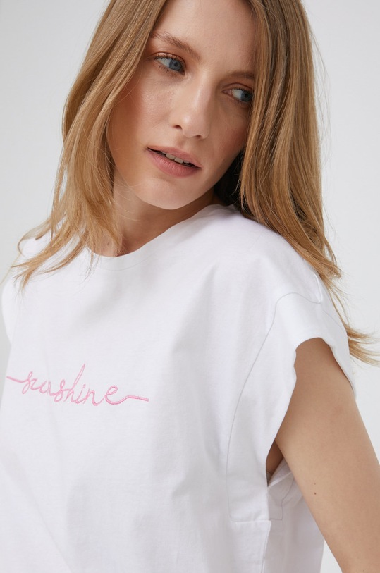 Answear Lab t-shirt bawełniany OOTD0995.W biały