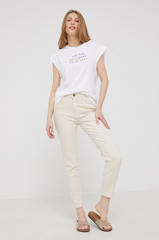 Answear Lab t-shirt bawełniany TSB1127.1.DA biały WW22