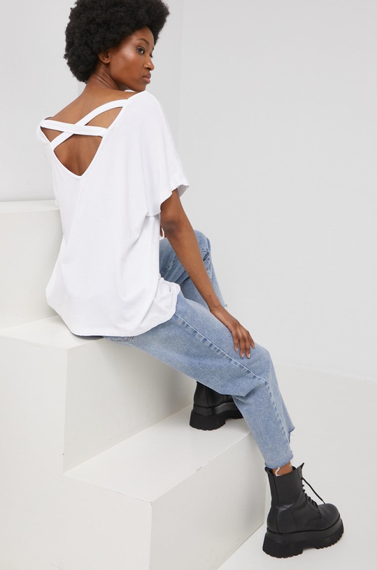 Tričko Answear.LAB relaxed biela 14495.00X.AA