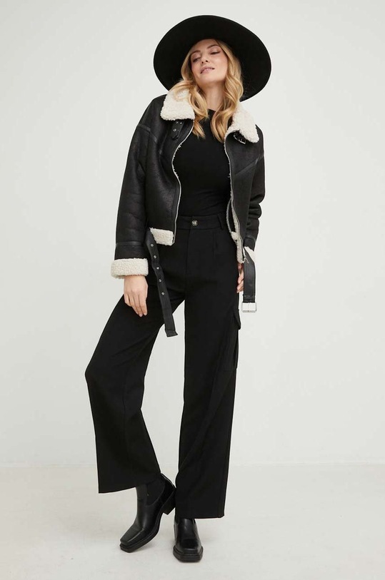 Tričko s dlouhým rukávem Answear.LAB mfs12519.w černá WW23