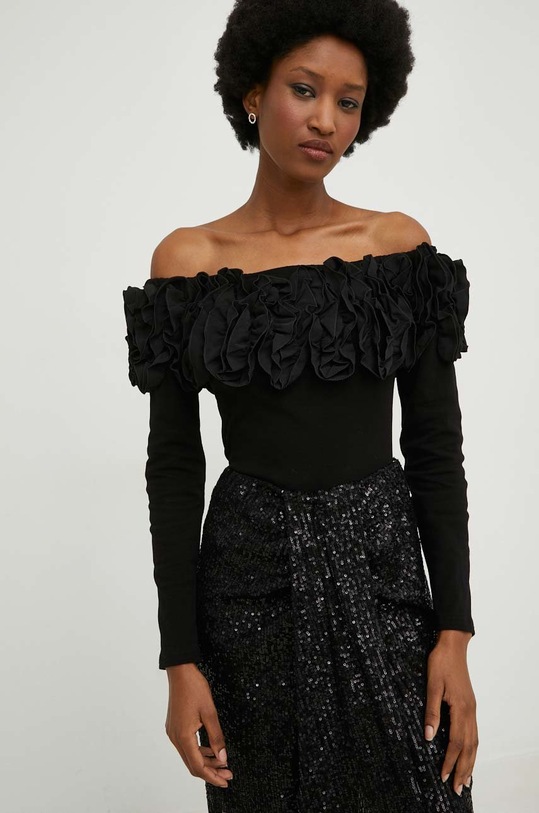 Μπλουζάκι Answear.LAB m2023.js μαύρο