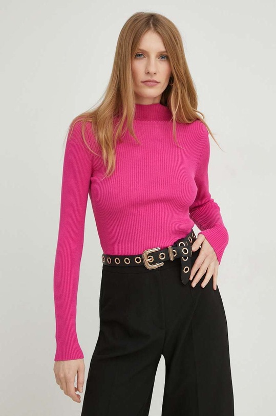 Пуловер Answear Lab x limited collection SISTERHOOD полуполо розов TT3792Z.h