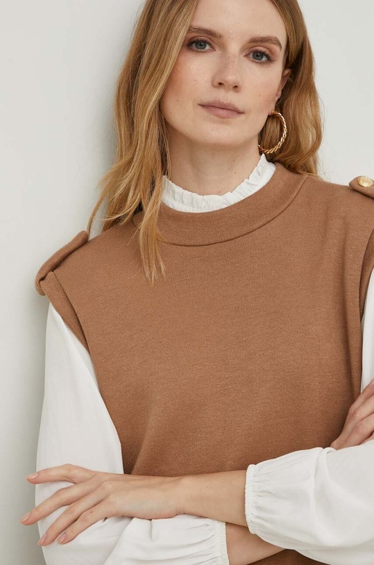 Answear Lab kamizelka pozostałe brązowy 118st.mg.2W