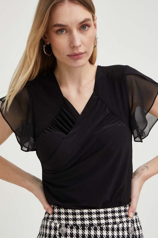 Answear Lab bluzka z elastanem czarny rb2507.JS