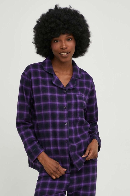 Pamučna pidžama Answear.LAB piz2.DB ljubičasta WW23